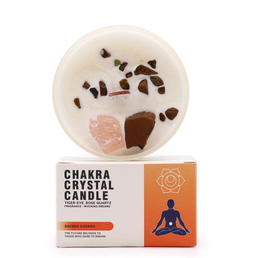 Sacral Chakra Crystal Candle