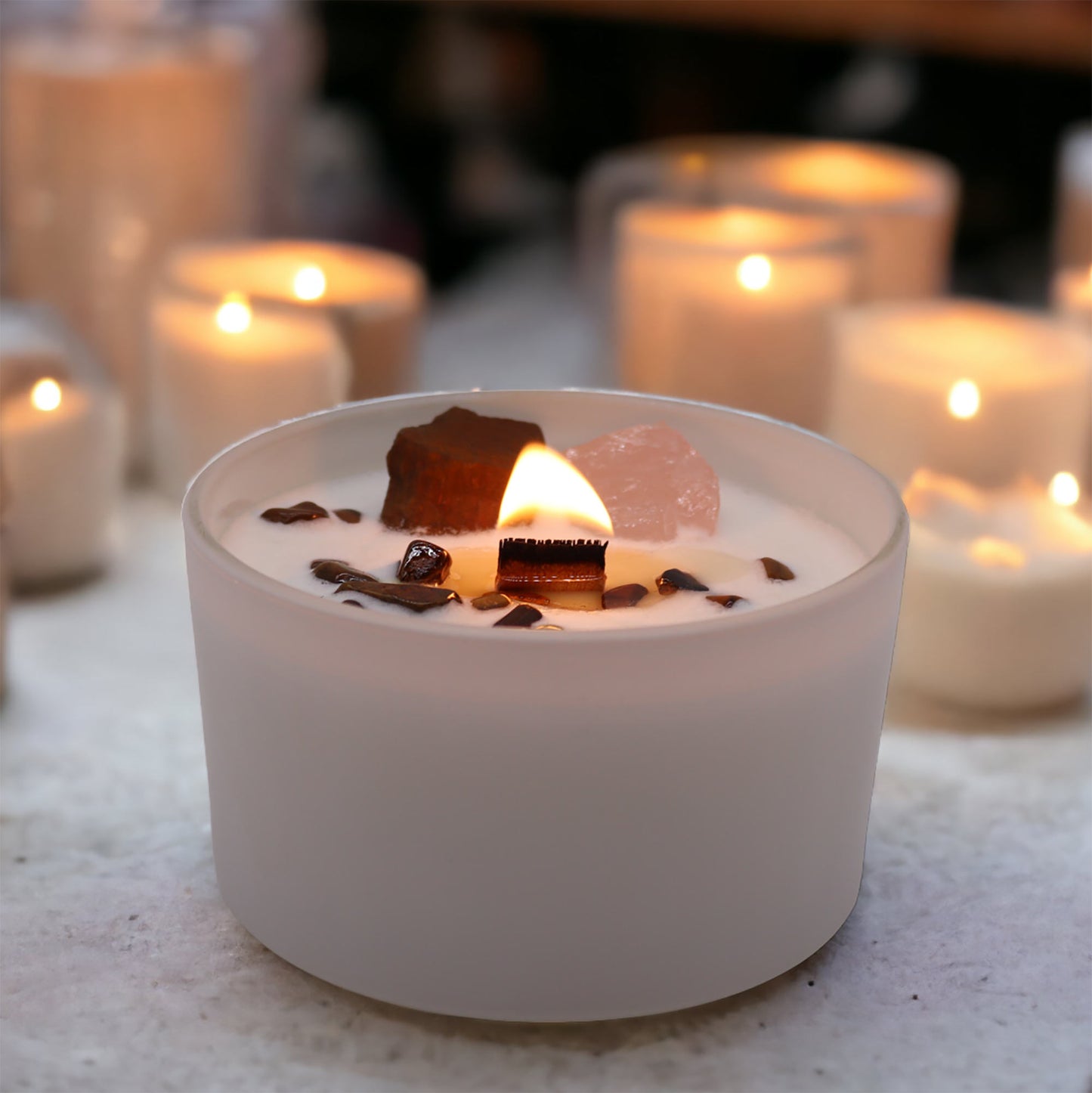 Sacral Chakra Crystal Candle