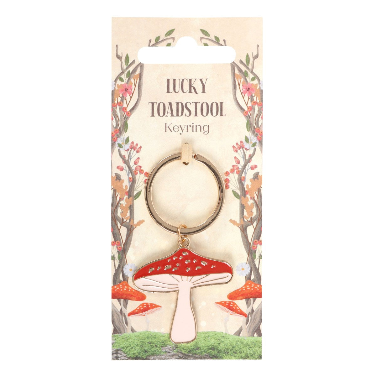 Lucky Toadstool Metal Keyring