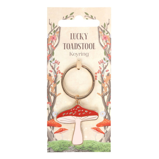 Lucky Toadstool Metal Keyring