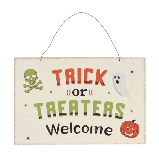 Trick Or Treaters Welcome Hanging Sign