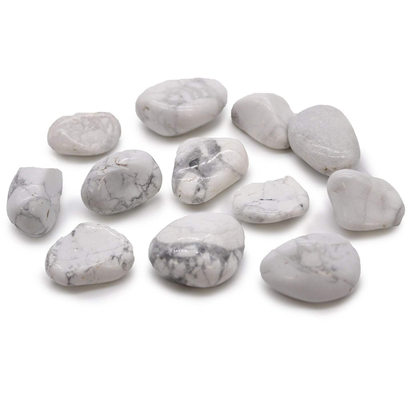 White Howlite Magnesite Medium Tumble Stones