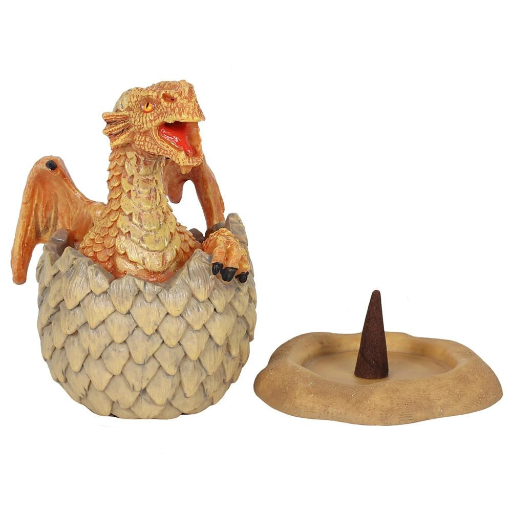 Yellow Hatching Dragon Incense Cone Burner by Anne Stokes