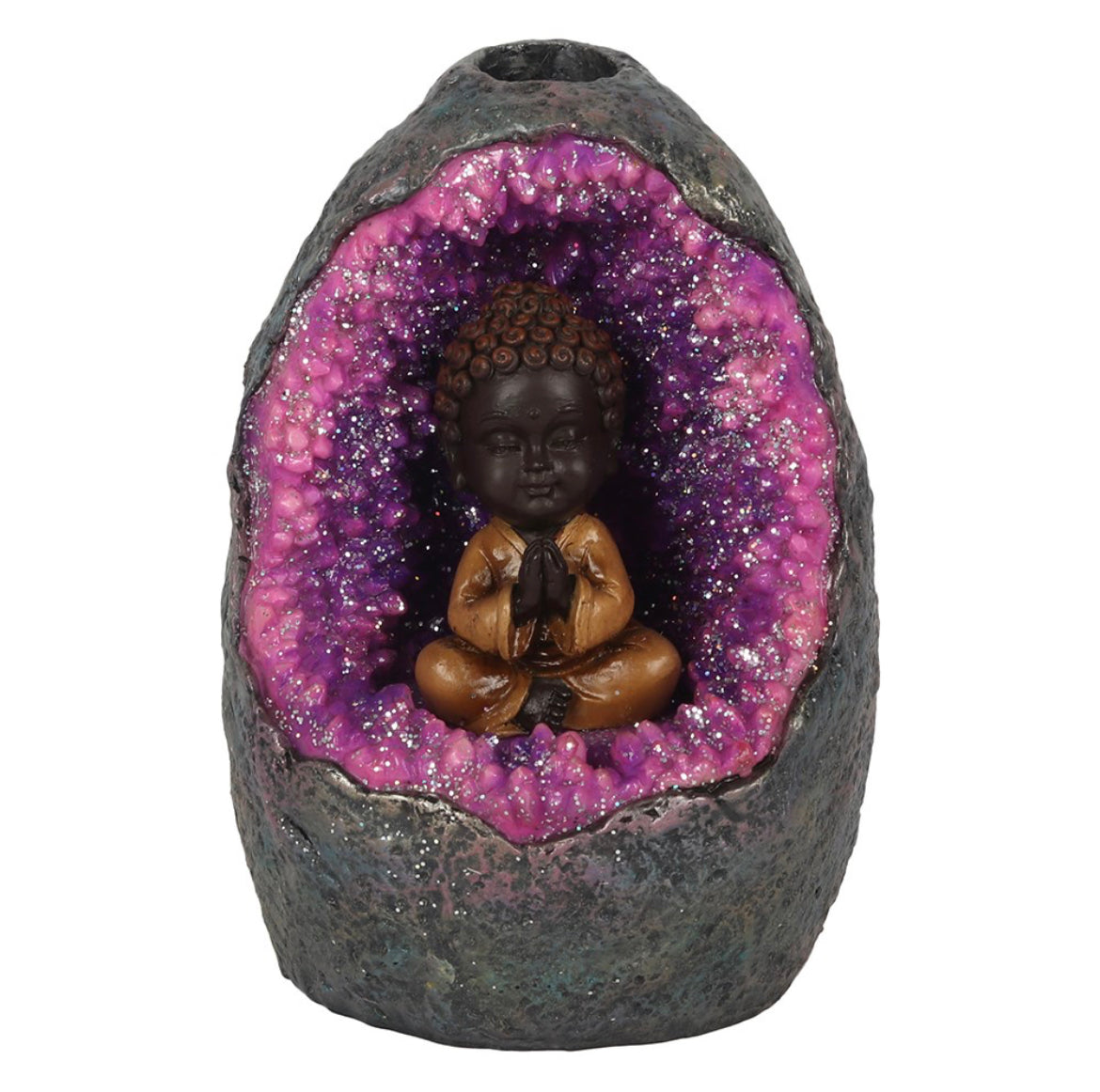 Buddha Crystal Cave LED Backflow Incense Burner